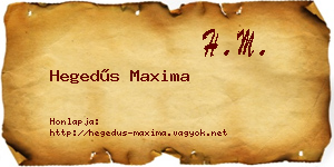 Hegedűs Maxima névjegykártya
